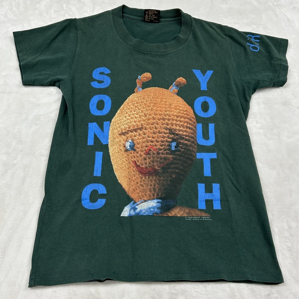 Brockum Sonic Youth T-Shirt Mens L Green 1992 Altered to a size small
